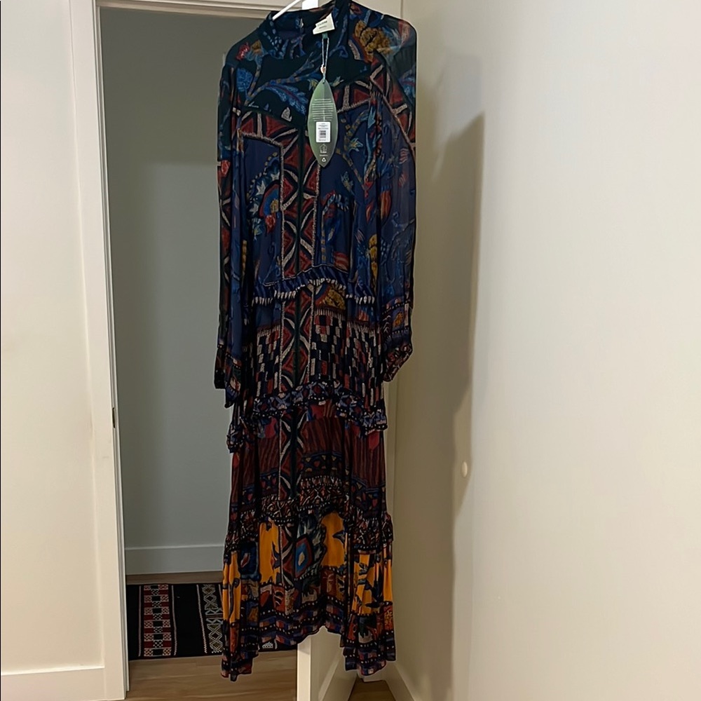 Farm Rio Maxi Dress AINIKA TAPESTRY BLUE